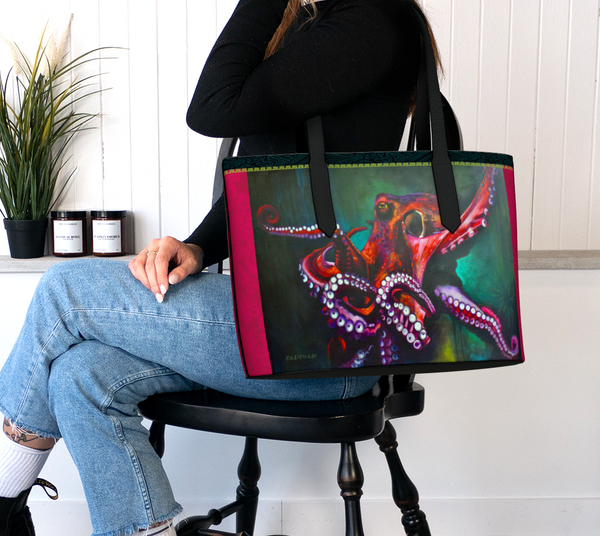 "HotP!nk Octopus"  Leather Tote