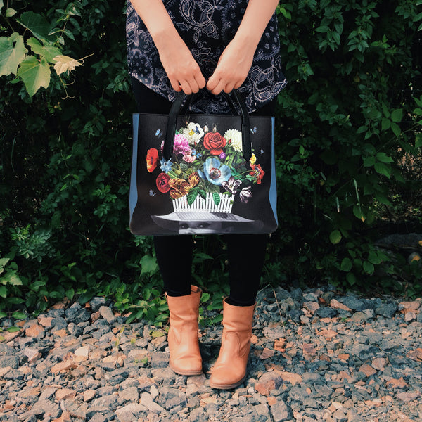 "Audrey's Garden" Leather Tote