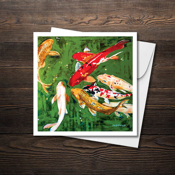 LUCKY KOI - 6"x6" Art Card