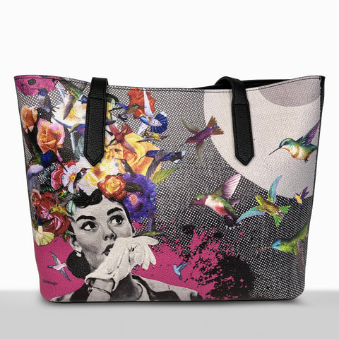 "Whats the Word Hummingbird?" Leather Tote